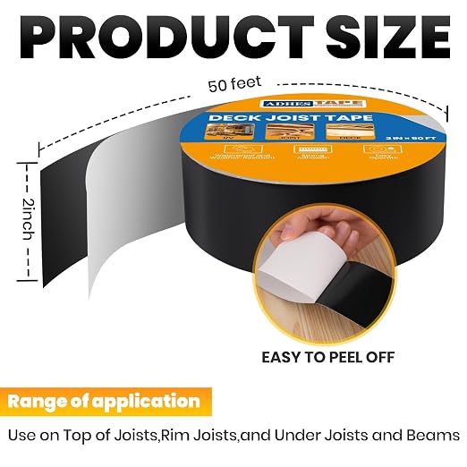 ADHES Deck Joist Tape 2 inch, Deck Flashing Tape, Outdoor Construction Use - Image 2