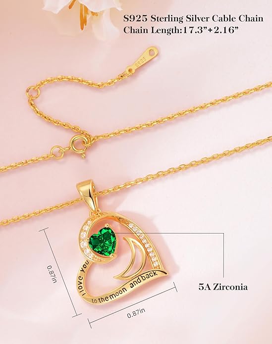 Heart Gold Necklace for Women Birthday Gifts for wife Jewelry for Wife Necklace for Girlfriend Mom Daughter Gold Jewelry for Women