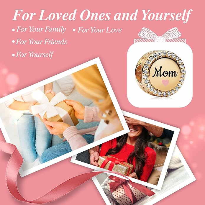 Family Mom Heart Charms 925 Sterling Silver Bead for Bracelets and Necklaces For Women Jewelry Present