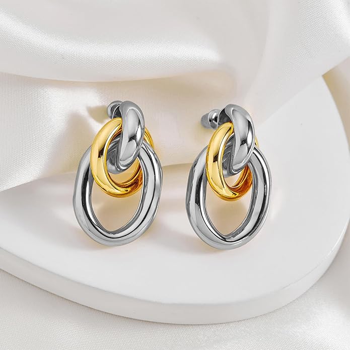 Gold Geometric Drop Dangle Earrings for Women Long Link Dangle Earrings Jewelry Gift