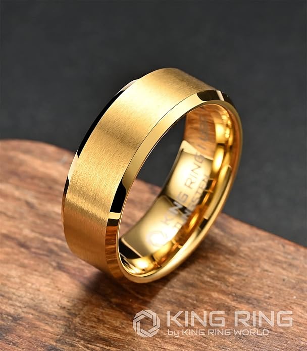 King Ring Tungsten 4/6/8/10mm Rings – Super Polished Matt Finish Tungsten Rings – Designed in USA