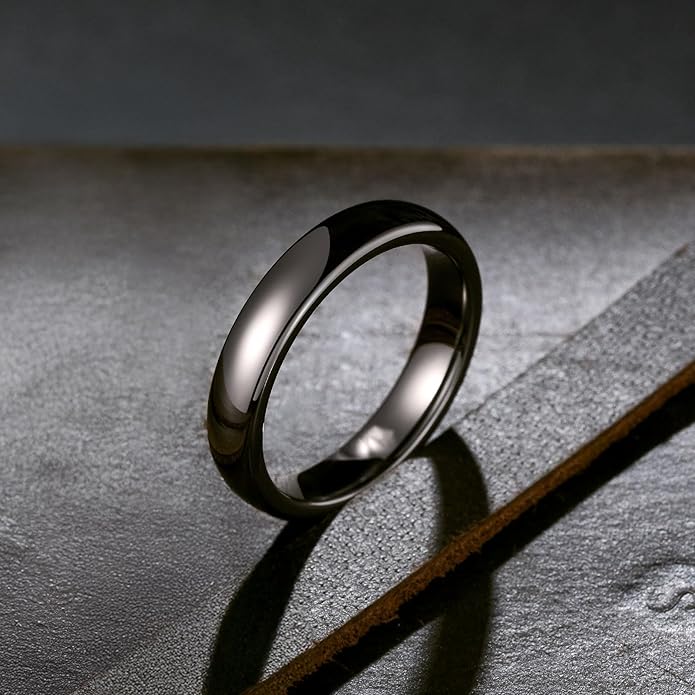 King Will Tungsten Carbide Wedding Band for Men Women Promise Rings for Couples Domed High Polish