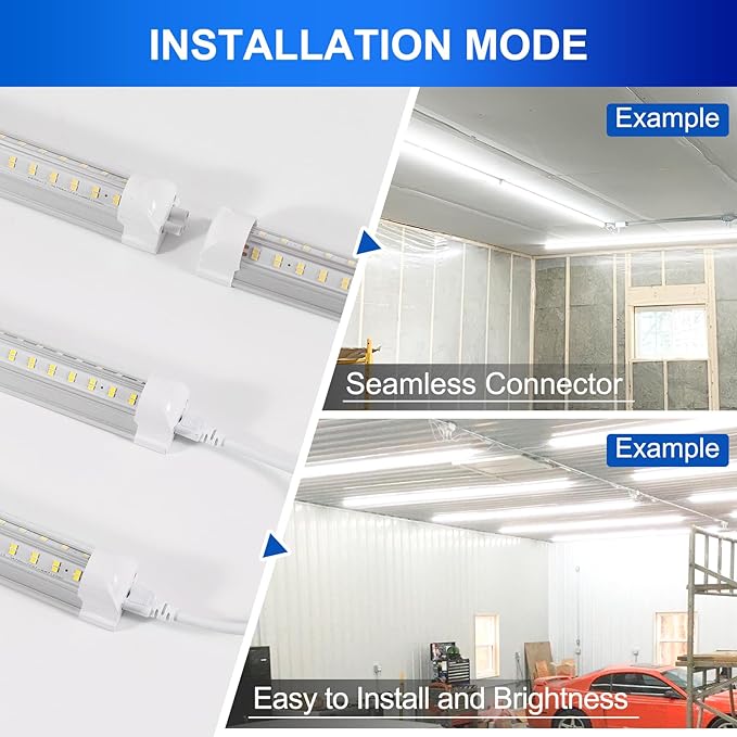 XLNYUUI Led Shop Lights, 4FT LED Light 50W 6500K 7000LM Daylight, Led Garage - Image 3