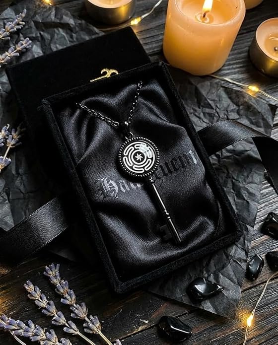 Hecate Key Necklace for Men Women, Alloy Steel Witchcraft Amulet Pendant, Goddess Protection Jewelry, Birthday Gift for Her Him