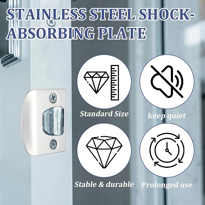 12Pcs Deadbolt Strike Plate Stainless Steel Deadbolt Covers Standard Door Lock - Image 6