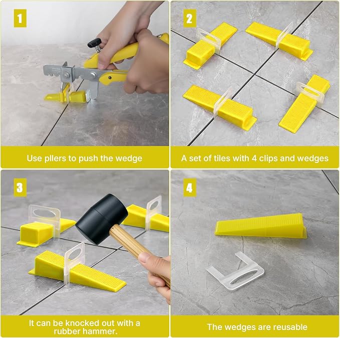 1000Pcs Tile Wedges for 1/8", 1/32" Tile Spacers | Tile Leveling System - Image 4