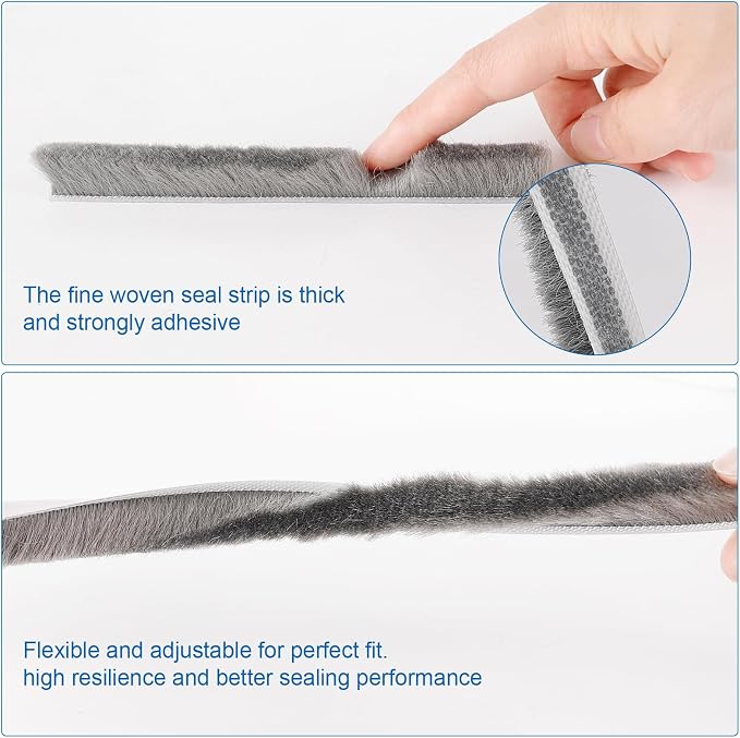 33 Ft Weather Stripping for Windows Doors 0.35" Wide x 0.35" Thick | Weather - Image 5
