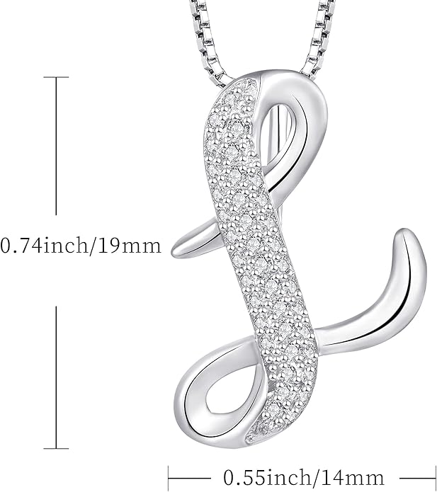 STARCHENIE Initial Necklace for Women 925 Sterling Silver Letter A-Z Pendant 26 Alphabet Jewelry