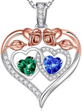 Iefil Valentines Day Gifts for Her - 925 Sterling Silver Rose Heart Necklaces for Women, Anniversary Birthday Gifts for Wife Girlfriend Mom