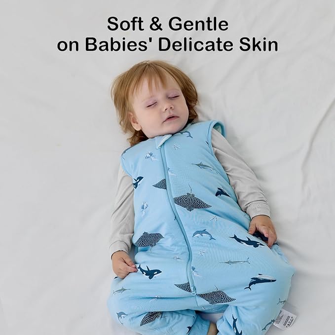 BubblePanda Rayon Made from Bamboo Toddler Sleep Sack with Feet 1.0 Tog Ultra Soft Toddler Sleeping Sack 3t-4t Sleep Bag Walker Quilted Wearable Blanket with Legs 2-Way Zipper Lightweight Extra Long