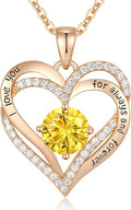CDE Valentine's Day Gift Forever Love Heart Necklaces for Women, Wedding Anniversary, Birthday Mothers Christmas Day Gifts for Mom, Mother, Wife, S925 Silver Jewelry with Birthstone Pendant