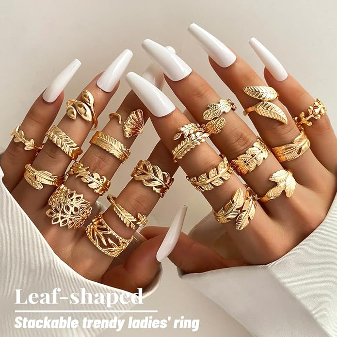KISS WIFE Goldenen Silvery Black Kunckle Rings Set for Women, Dainty Simple Trendy Cute Stackable Finger Rings Pack, Perfect for Stacking Layering on Thumb and Knuckle, Mixed Size, Jewelry Gift