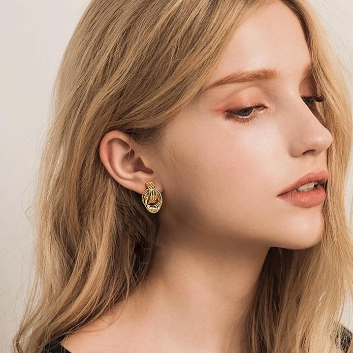14K Gold Earring Cross Waterdrop Butterfly Heart Knot Earrings for Women Gold Silver Cross Leverback Drop Gold Silver Teardrop Hoop Dangle Earring White Gold Dangle Drop Earring