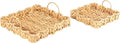 Household Essentials Woven Water Hyacinth Scalloped Square Trays by HouseholdEssentials