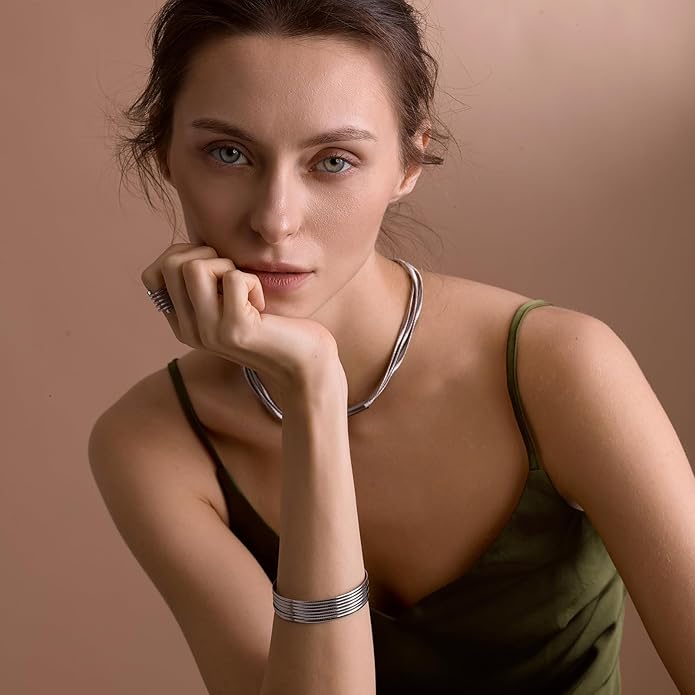 Cuffs Bracelet for Women Minimalist Gold Coil Craft Cuff Bracelet Italian Coil Craft Handmade Jewelry Christama Birtherday Gift