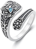 Spoon Ring for Women S925 Sterling Silver Dragonfly Ring Adjustable Thumb Rings Jesus Fish Rings Spoon Jewelry for Brithday Christmas