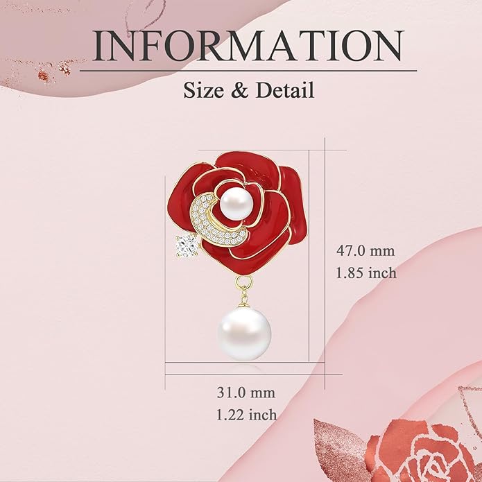 Flower Brooch for Women Rhinestone Flower Brooch Pins Floral Brooches Jewelry Gift for Mom Wife