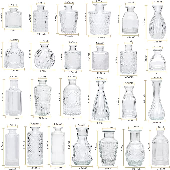Small Glass Vases for Flowers, Mini Flower Vase Bulk for Rustic Wedding Home - Image 2
