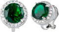 Aloha Earrings Round Halo Crystal Clip On Stud Earrings
