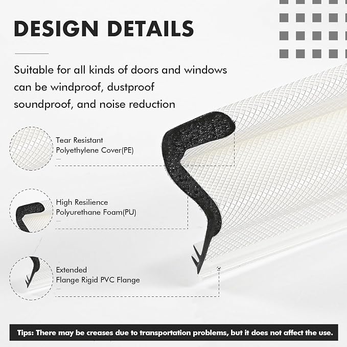 BBTO Weather Stripping Door Window Seal V-Shaped Foam Kerf, 26 Feet, - Image 4