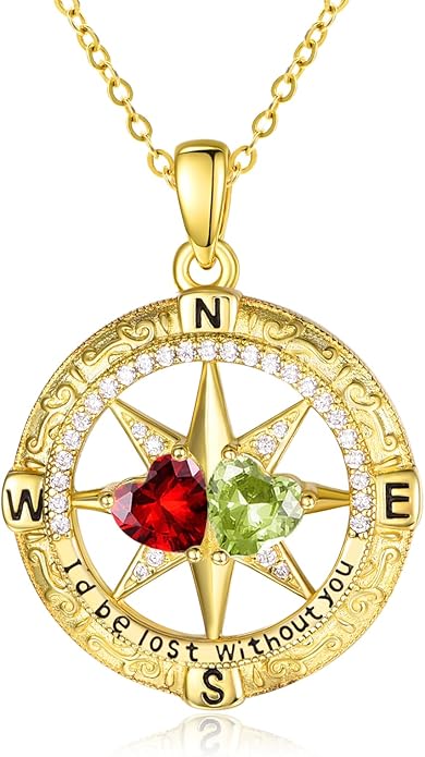 Valentine's Day Gifts for Wife 925 Sterling Silver Double Birthstone Pendant Necklaces I Love You for Always and Forever Necklace Anniversary Birthday Gifts for Wife Girlfriend Mom Her