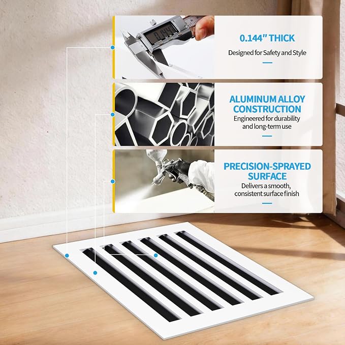 14x12 Modern AC Vent Cover, Decorative Air Vent Register Grille - Image 5