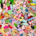 50pcs Cute Slime Charms Mixed Set Resin Flatback for DIY Craft Making and Ornament Scrapbooking Beads Assorted Candy Fruit Cake Christmas Gifts Trellis Resin Ornament Kit Making Supplies