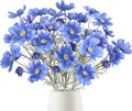 6PCS Blue Silk Cosmos Flowers 24'' Wild Flowers Artificial Fake Flowers by Fqueelvys