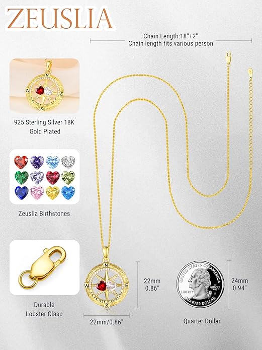 Valentine's Day Gifts for Wife 925 Sterling Silver Double Birthstone Pendant Necklaces I Love You for Always and Forever Necklace Anniversary Birthday Gifts for Wife Girlfriend Mom Her