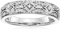 Amazon Essentials Sterling Silver Diamond Accent Band Ring