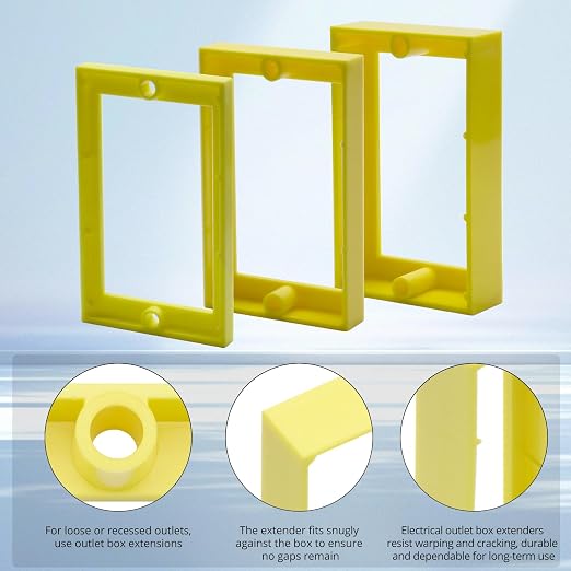 HXH Single Gang Receptacle Outlet Box Extender, 3/4 Inch, 3 Pack | - Image 5