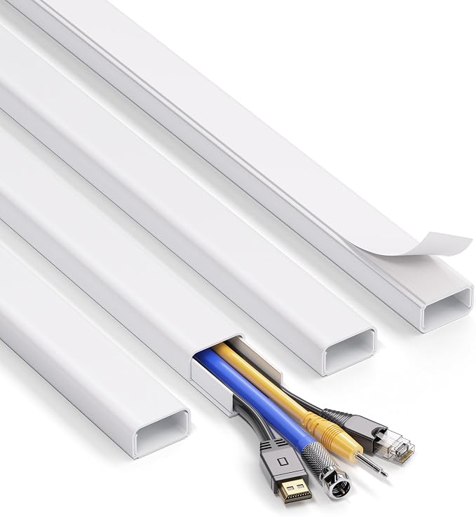 ZhiYo 66" Cord Covers for Wires on Wall, 1.2" W x 0.7" H | Fits 3-4 Cords by ZhiYo