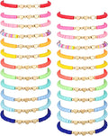 Sureio 24 Pcs Valentines Friendship Bracelets for Kids Colorful Heart Surfer Bracelets Stackable Stretch Beaded Jewelry for Girls Women Valentine's Gifts Birthday Party Favors
