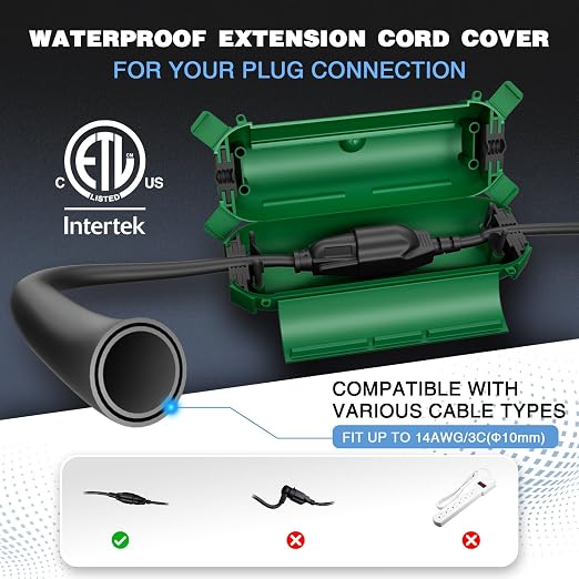9 Pack Outdoor Waterproof Extension Cord Safety Cover, - Image 2