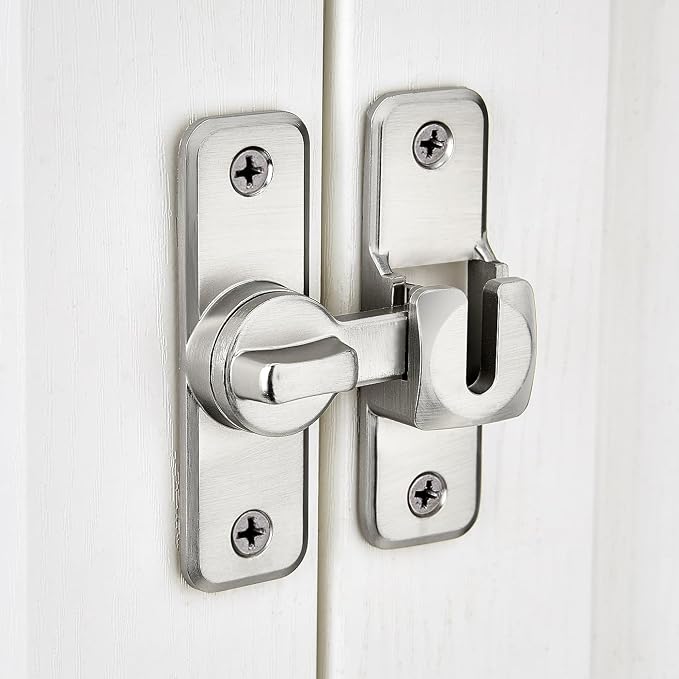 4 Pcs Silvery 90/180 Degree Flip Latch, Zinc Alloy Barn Door Latch | Right - Image 4