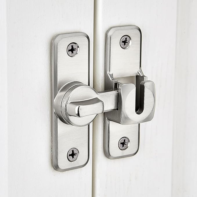 3 Pcs Silvery 90/180 Degree Flip Latch, Zinc Alloy Barn Door Latch | Right - Image 5