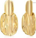 Chunky Gold Earrings for Women - Hammered Gold Plated Dangle Drop Jewelry Gifts
