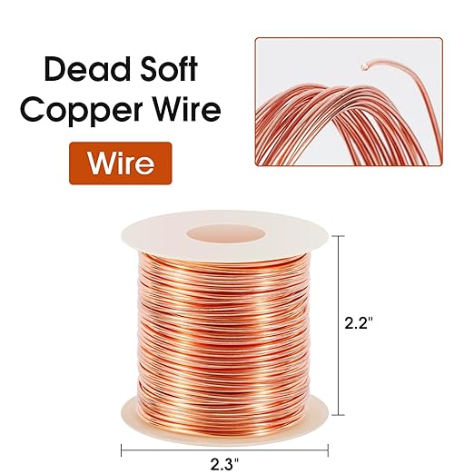 18 Gauge/ 1.0 mm 213 Feet 1 Pound 99.9% Dead Soft Copper Wire for Electroculture Gardening, Jewelry Making, Beading, Science Projects, DIY Artwork