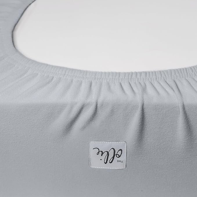 The Ollie Crib Sheet- Moisture-Wicking Material Keeps Baby Safe and Dry- Full Premium Elastic Perimeter- Easy to Pull On and Off- (Stone)