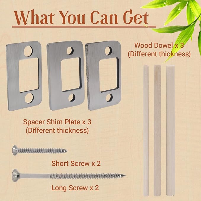 Door Strike Shim Plates 3 Pcs, Stainless Steel Spacers, Stainless Steel Rust - Image 3