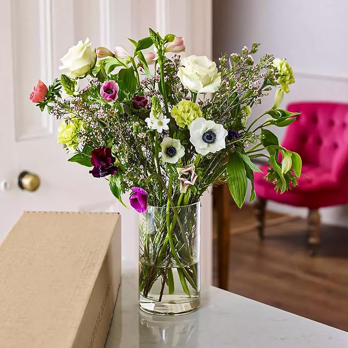 SUPMIND 6Pcs Glass Cylinder Vases, Hurricane Candle Holder Small Floral Vases - Image 6