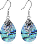 Abalone Shell Dangle Drop Earrings for Women 925 Sterling Silver Filigree Bohemian Earrings Jewelry Gift