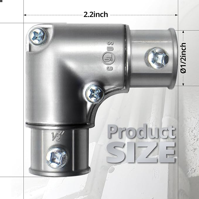 90 Degree EMT Pull Elbow, 1/2 Inch Inside Corner Conduit Coupling - Image 2