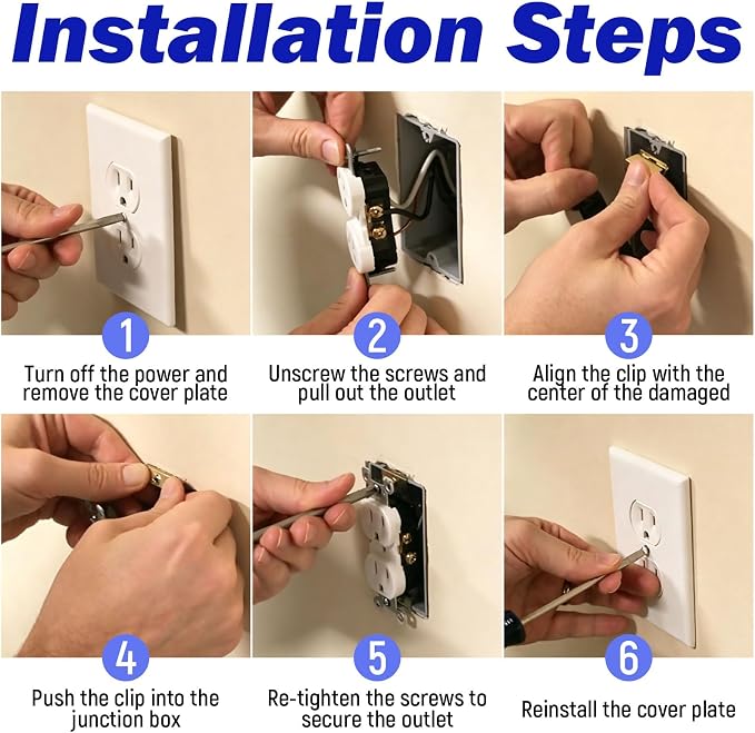 8 PACK Electrical Box Repair Clips, Provide New Threaded Mounting Points | - Image 6
