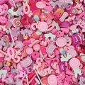 50pcs Cute Slime Charms Mixed Set Resin Flatback for DIY Craft Making and Ornament Scrapbooking Beads Assorted Candy Fruit Cake Christmas Gifts Trellis Resin Ornament Kit Making Supplies