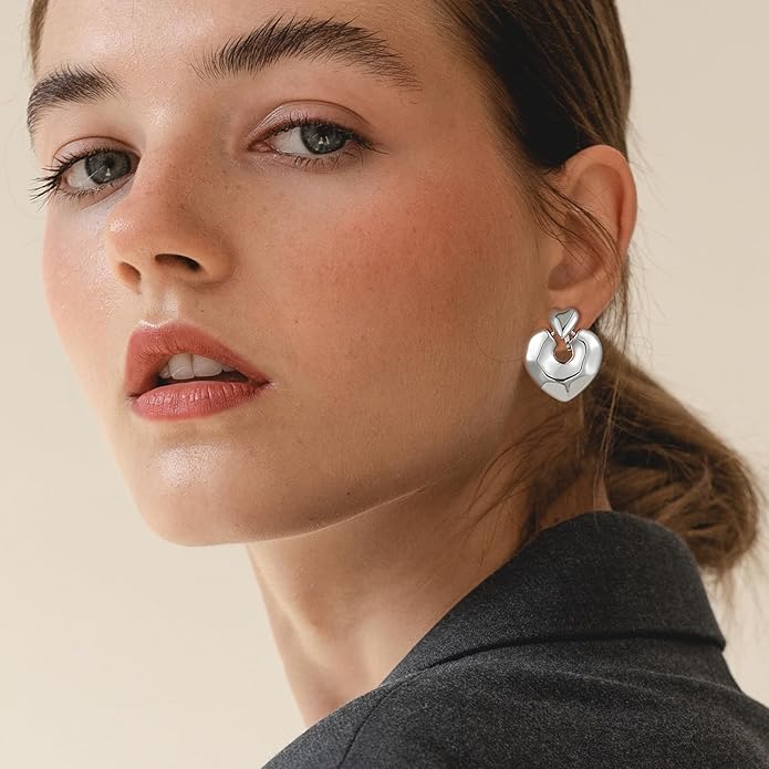 Clip on Earrings for Women Hypoallergenic Statement Retro Clip Earrings 14K Gold/Silver Plated Hoop Dangle Earrings 5A Cubic Zirconia Round Multiple Styles for Women Fashion Trendy Jewelry Gifts