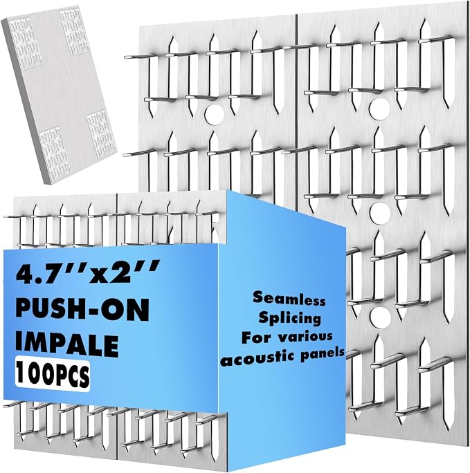 100 Pcs Blulu Impaling Clips Acoustic Panels, Drywall Repair Impaler Push-on by Blulu