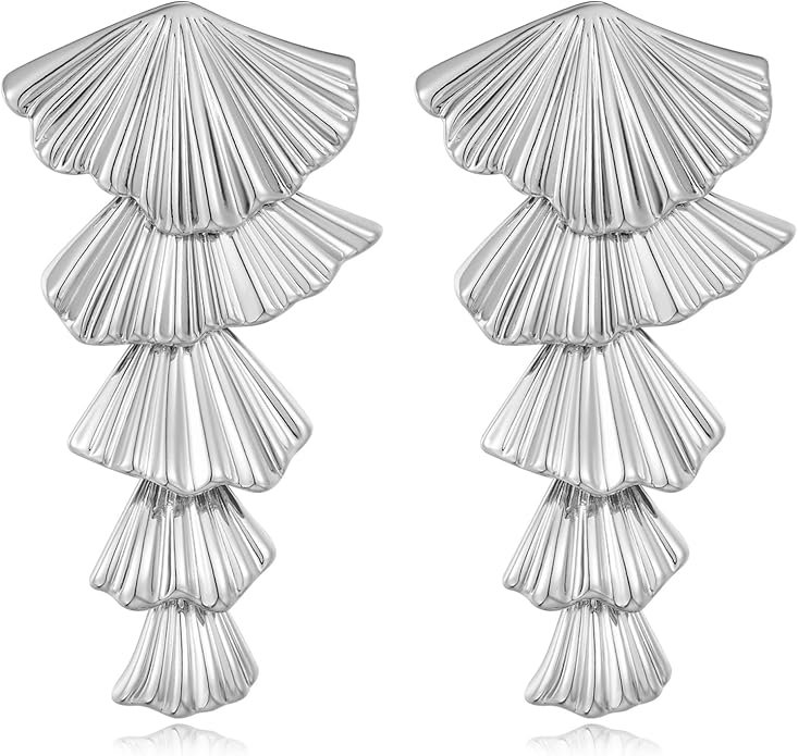 Gold/Silver Shell Dangle Earrings for Women Seashell Drop Dangle Earrings Ocean Beach Earrings Summer Jewelry