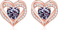 Iefil Valentine Day Gifts for Her - 925 Sterling Silver Heart Stud Earrings Birthday Gifts for Women
