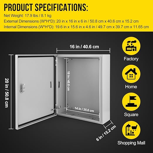 Garvee Outdoor Electrical Box, NEMA 4X Electrical Enclosure Box IP66 Waterproof - Image 7